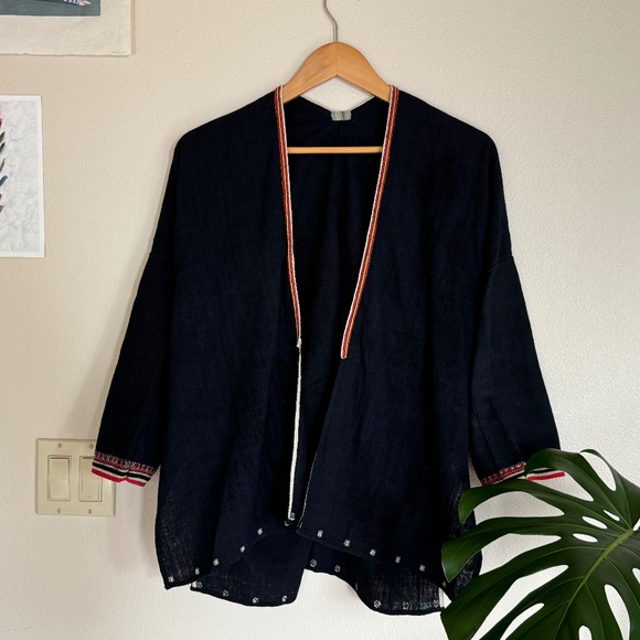 Antique Indigo Hand Sewn Tribal Jacket XS Excellent Condition Ethnic Asian - Picture 1 of 10